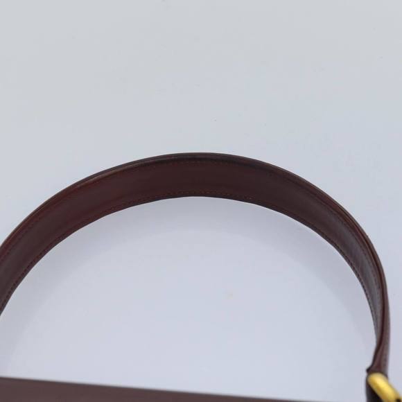 CARTIER Hand Bag Leather Wine Red Auth 81148 - Picture 8 of 16